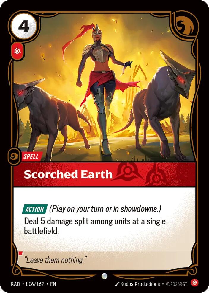 Scorched Earth 006/167, Radiance, Riftbound card