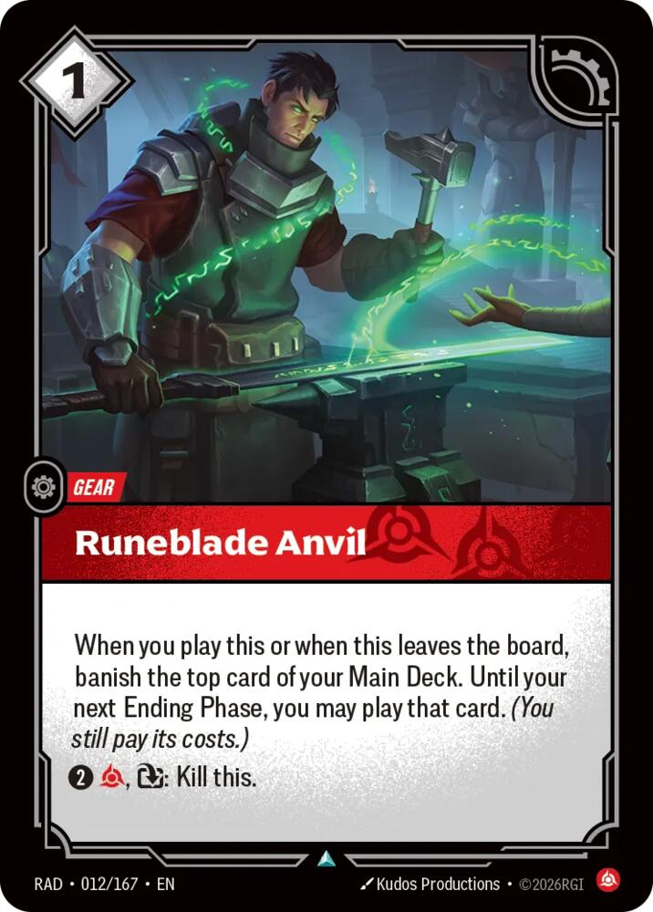 Runeblade Anvil 012/167, Radiance, Riftbound card
