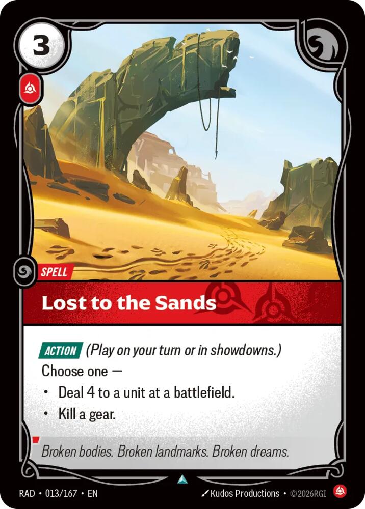Lost to the Sands 013/167, Radiance, Riftbound card