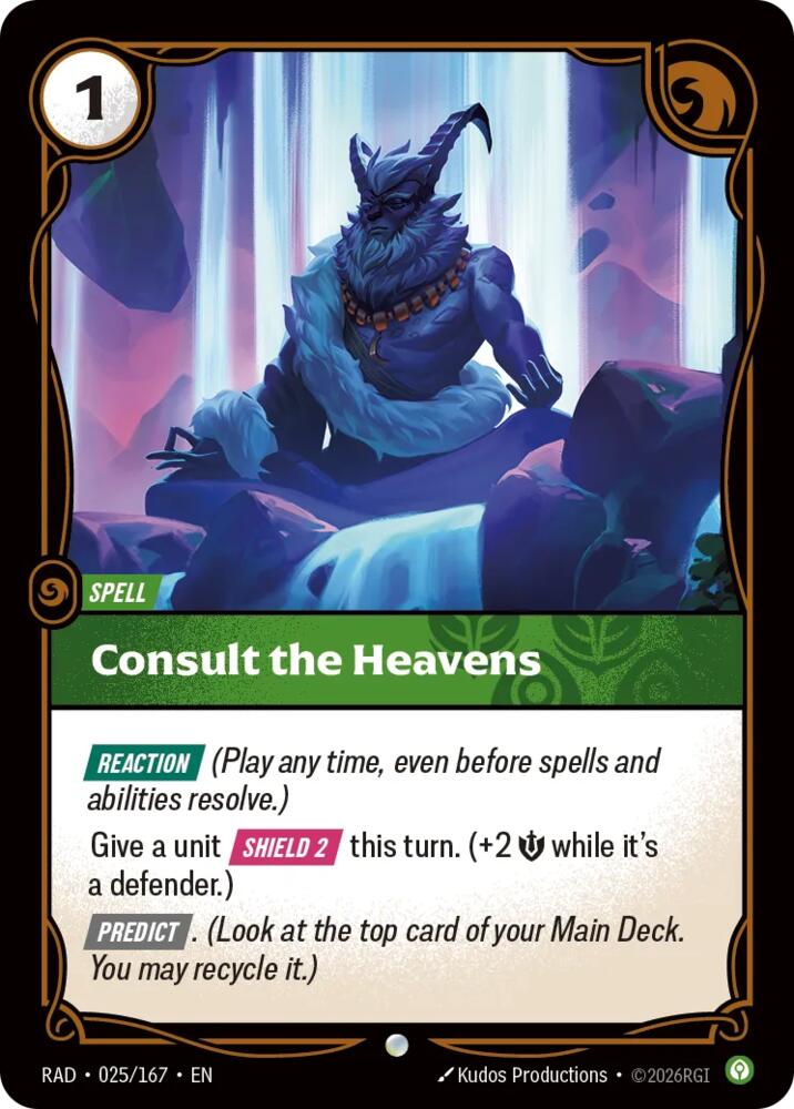 Consult the Heavens 025/167, Radiance, Riftbound card