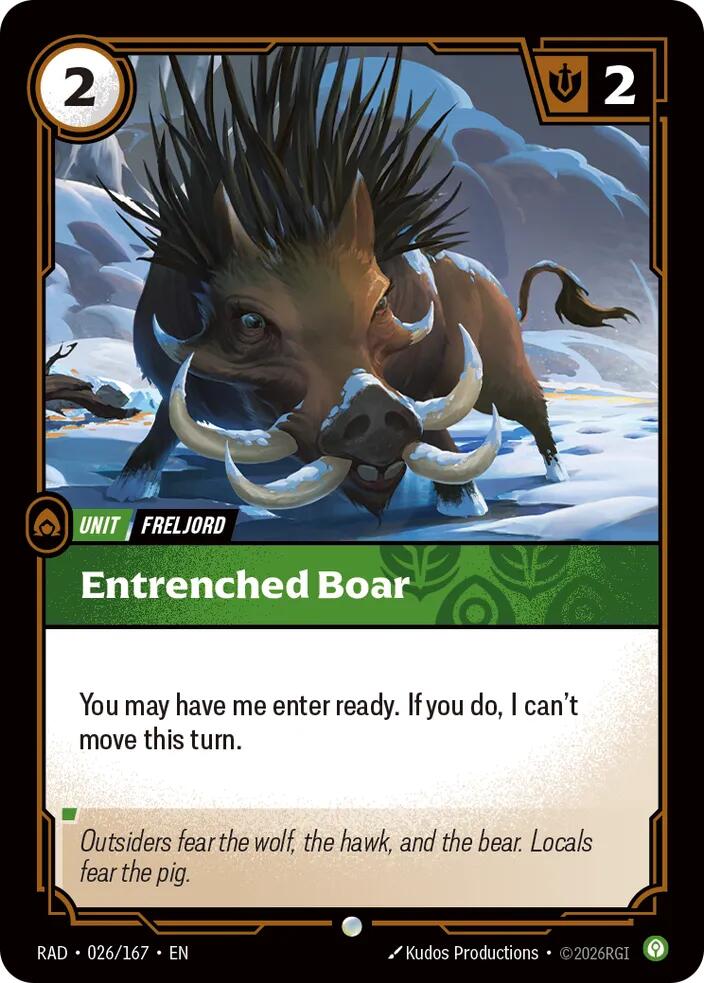 Entrenched Boar 026/167, Radiance, Riftbound card