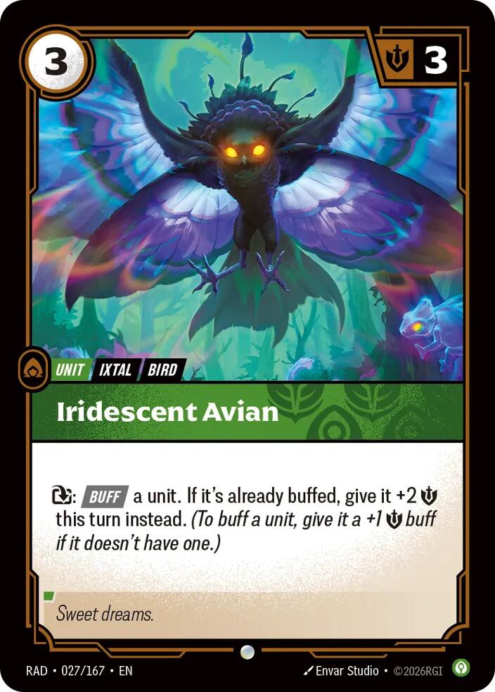 Iridescent Avian 027/167, Radiance, Riftbound card