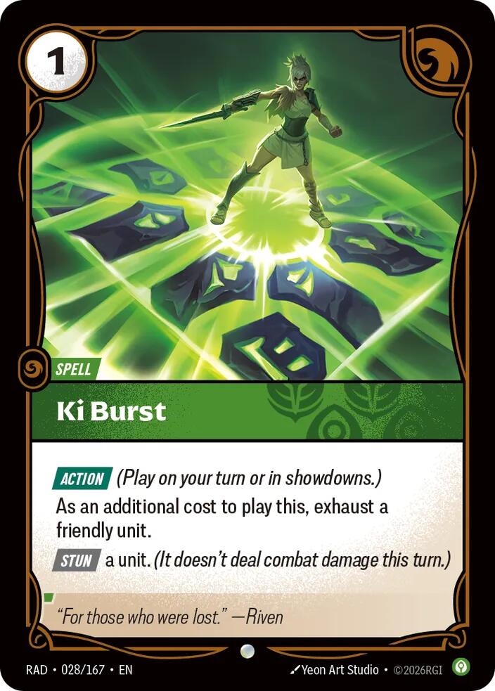 Ki Burst 028/167, Radiance, Riftbound card