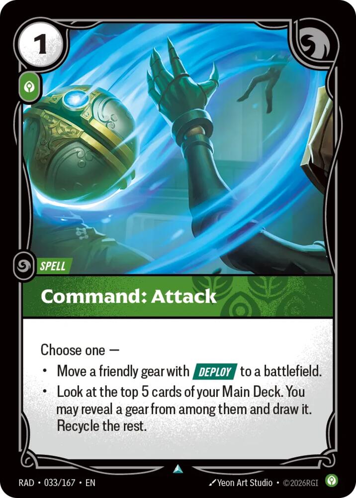 Command: Attack 033/167, Radiance, Riftbound card