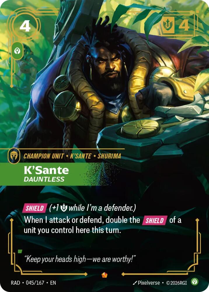 K'Sante, Dauntless 045/167, Radiance, Riftbound card