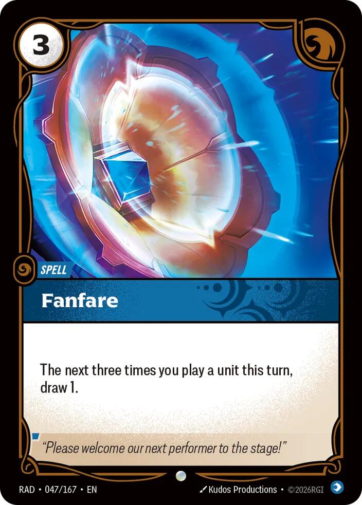 Fanfare 047/167, Radiance, Riftbound card
