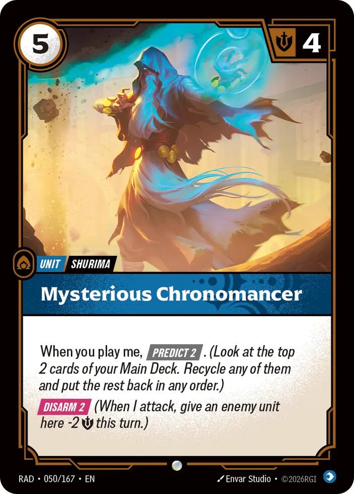 Mysterious Chronomancer 050/167, Radiance, Riftbound card