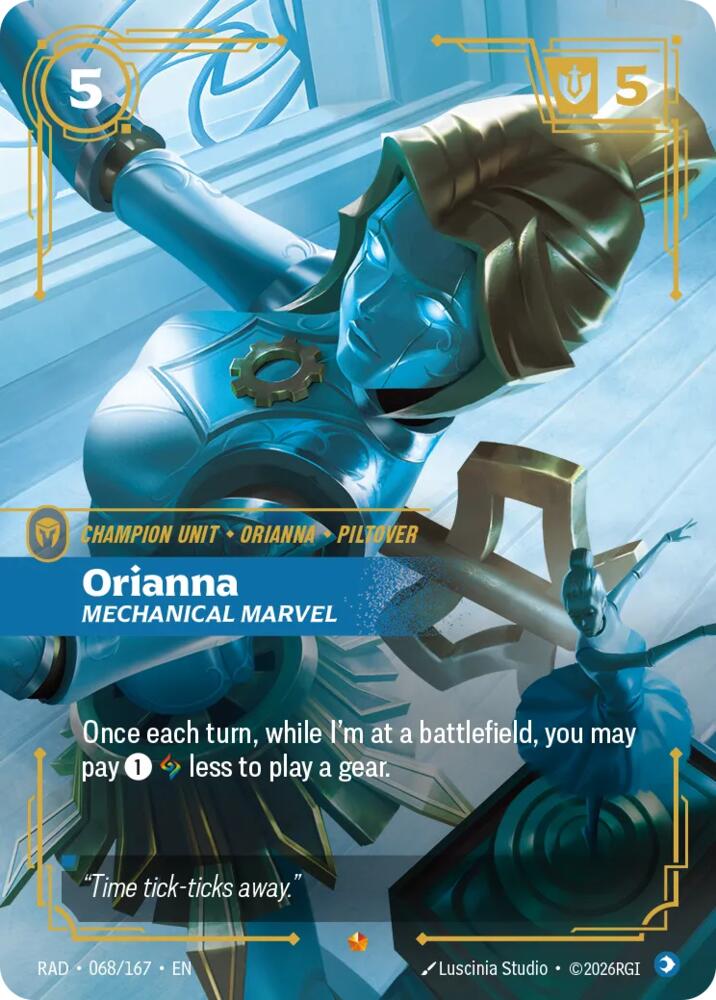 Orianna, Mechanical Marvel 068/167, Radiance, Riftbound card