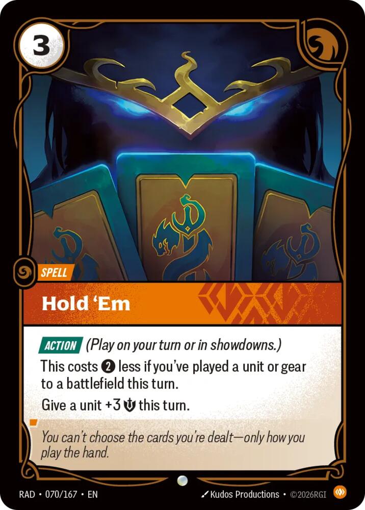 Hold 'Em 070/167, Radiance, Riftbound card