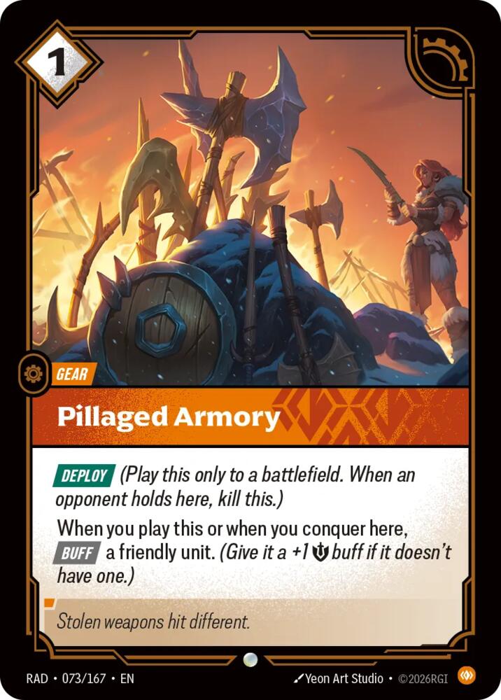 Pillaged Armory 073/167, Radiance, Riftbound card