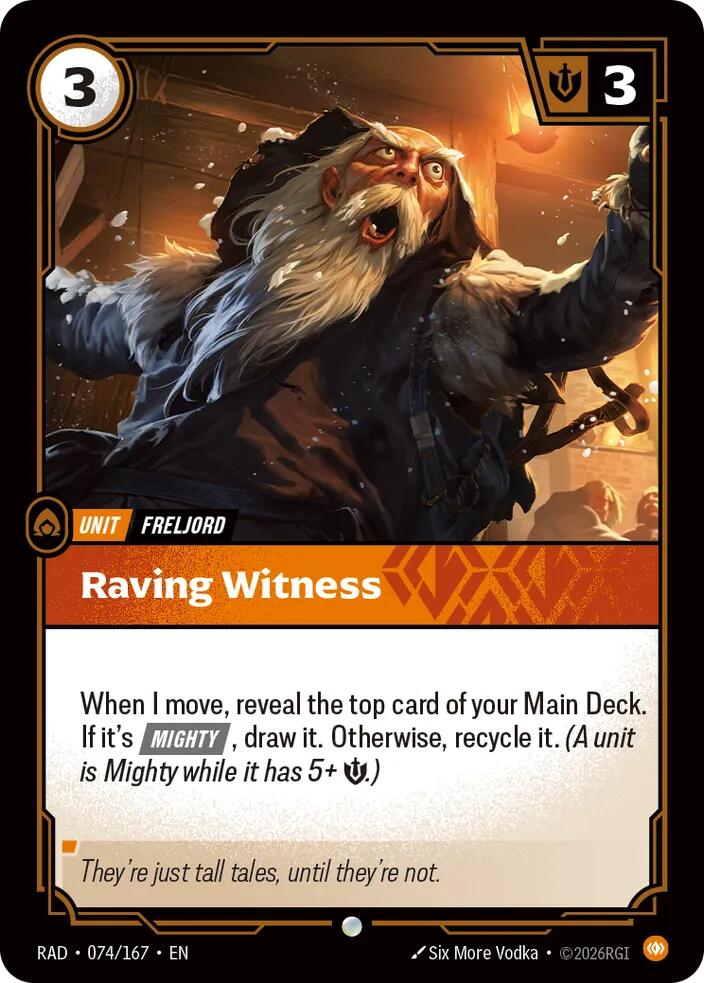 Raving Witness 074/167, Radiance, Riftbound card