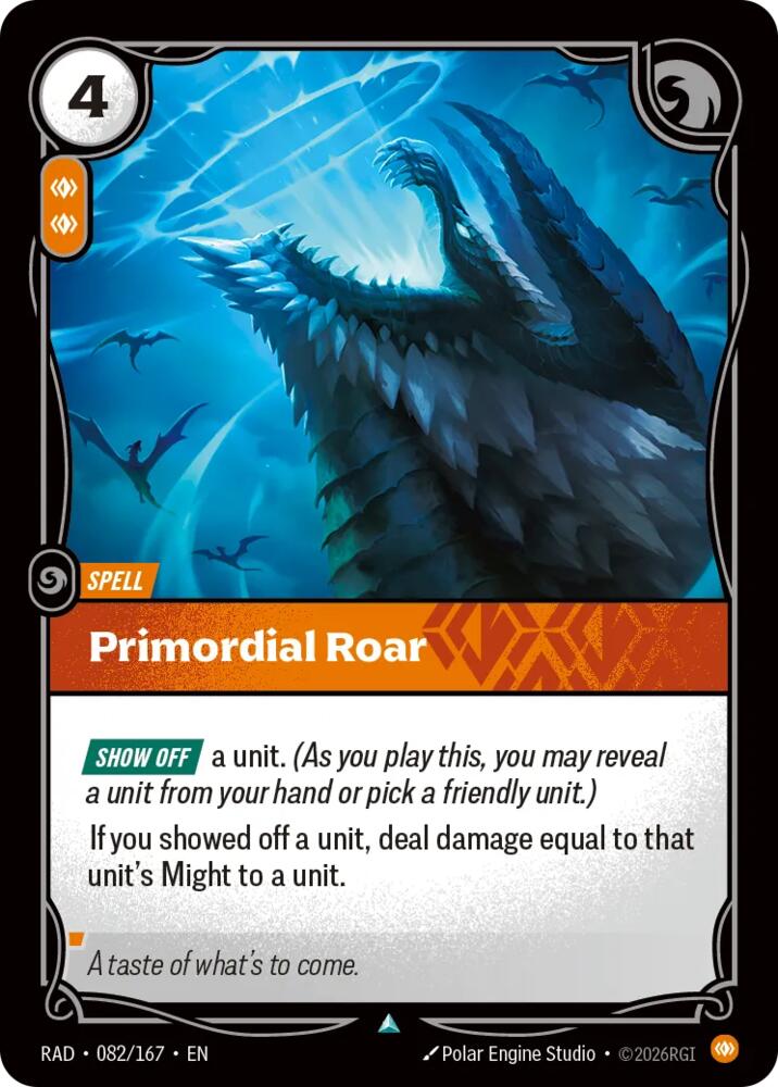 Primordial Roar 082/167, Radiance, Riftbound card