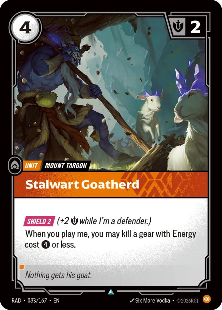 Stalwart Goatherd 083/167, Radiance, Riftbound card