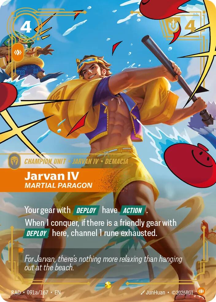 Jarvan IV, Martial Paragon (Alternate Art) 091a/167, Radiance, Riftbound card