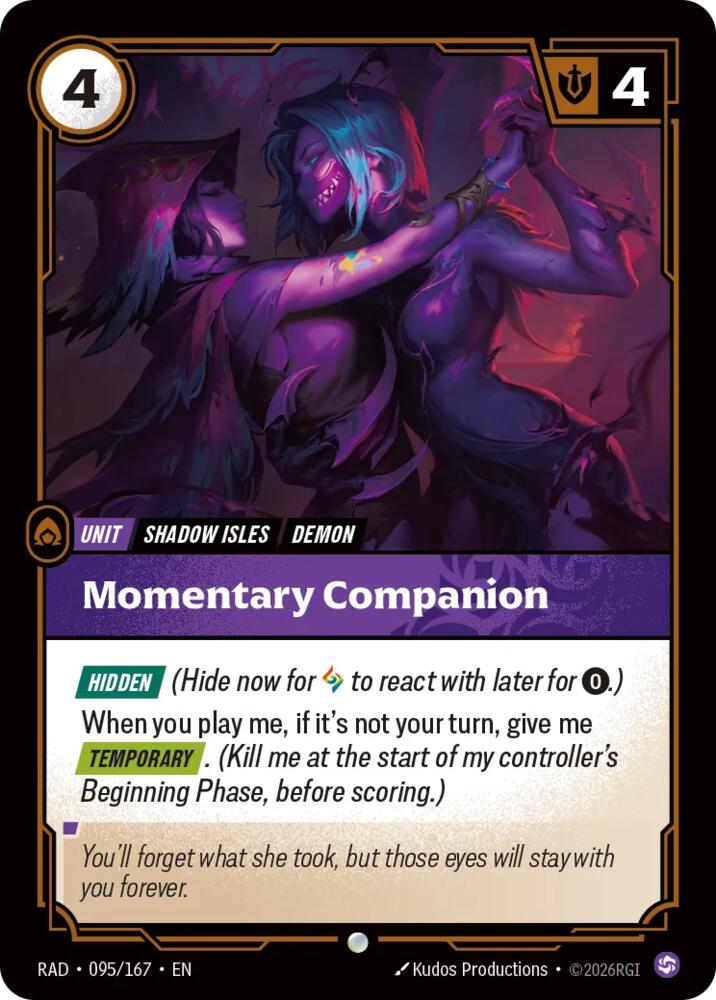 Momentary Companion 095/167, Radiance, Riftbound card