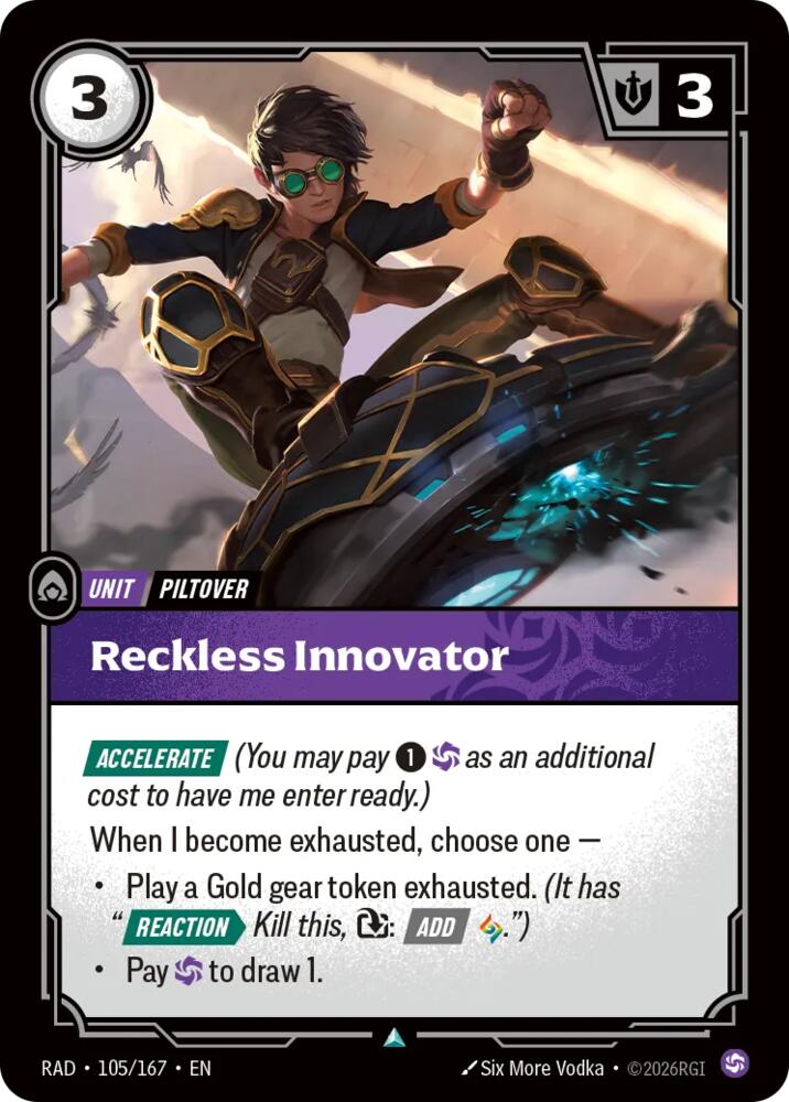 Reckless Innovator 105/167, Radiance, Riftbound card