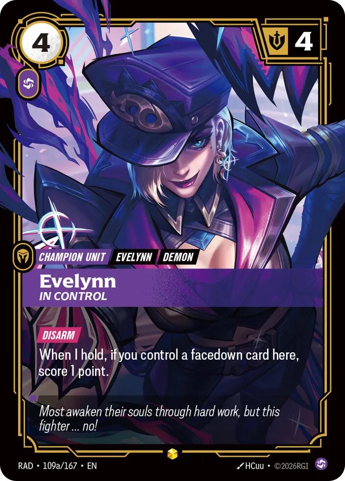 Evelynn, In Control (Alternate Art) 109a/167, Radiance, Riftbound card