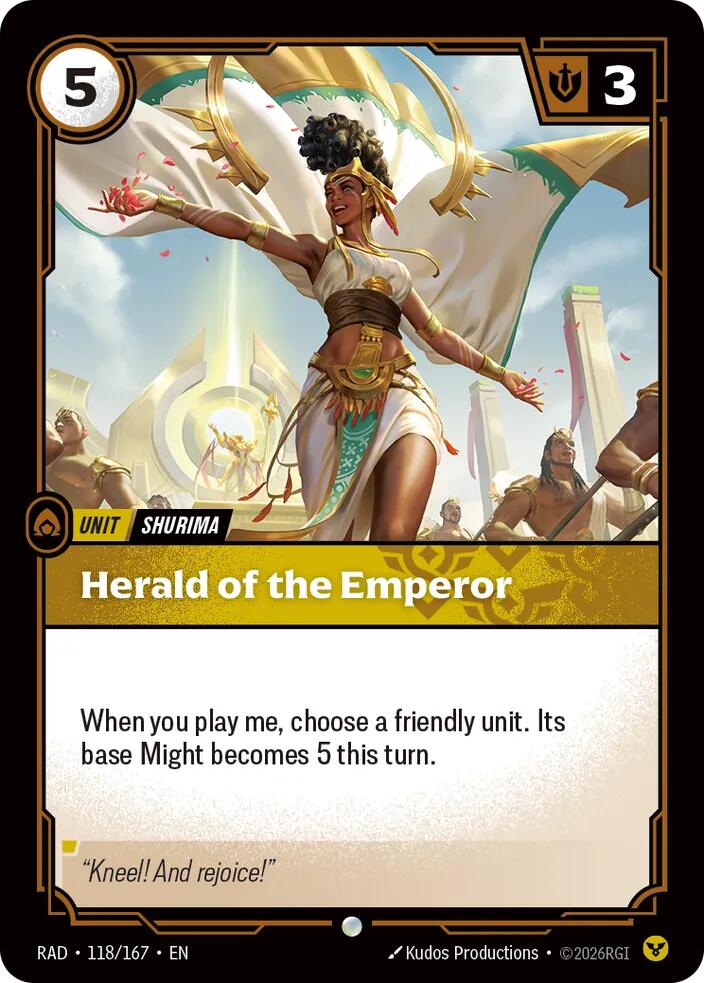 Herald of the Emperor 118/167, Radiance, Riftbound card