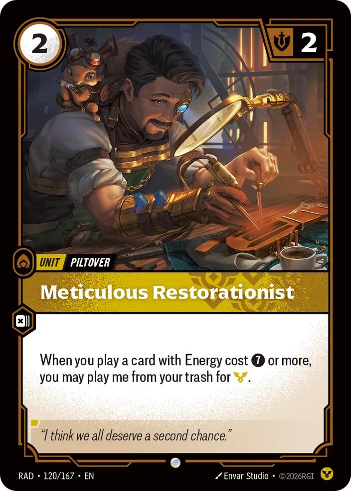 Meticulous Restorationist 120/167, Radiance, Riftbound card