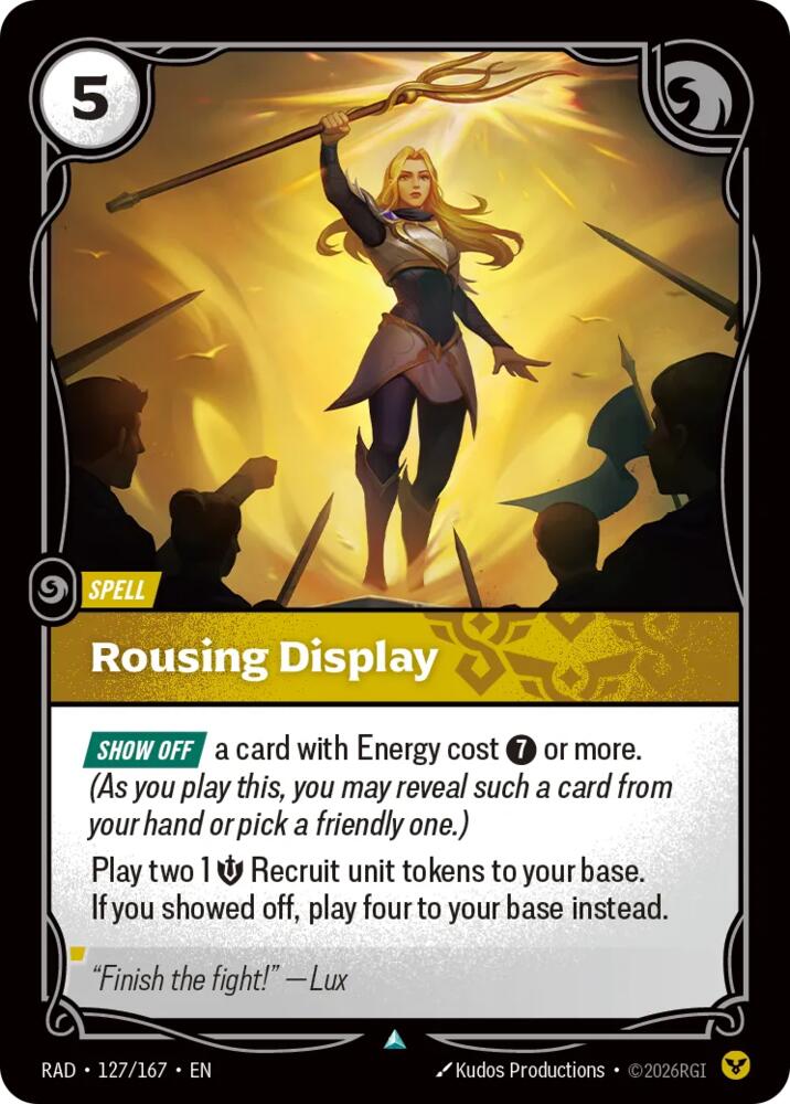 Rousing Display 127/167, Radiance, Riftbound card