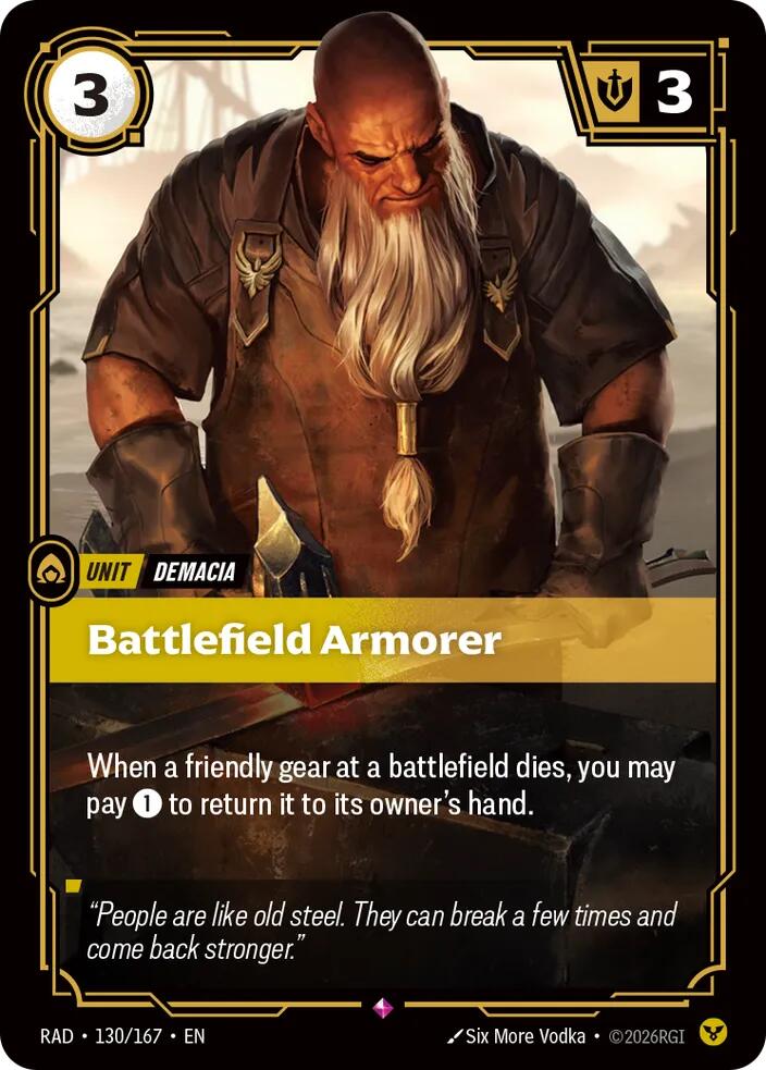 Battlefield Armorer 130/167, Radiance, Riftbound card