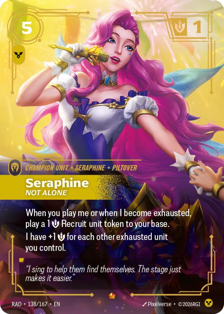 Seraphine, Not Alone 138/167, Radiance, Riftbound card