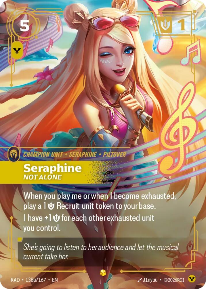 Seraphine, Not Alone (Alternate Art) 138a/167, Radiance, Riftbound card