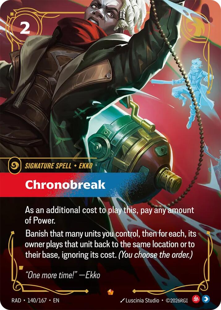 Chronobreak 140/167, Radiance, Riftbound card