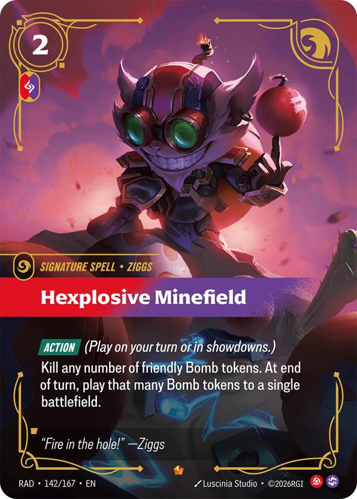 Hexplosive Minefield 142/167, Radiance, Riftbound card