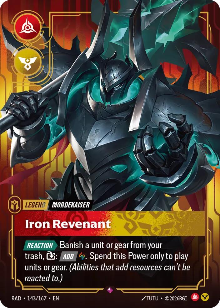 Mordekaiser, Iron Revenant 143/167, Radiance, Riftbound card