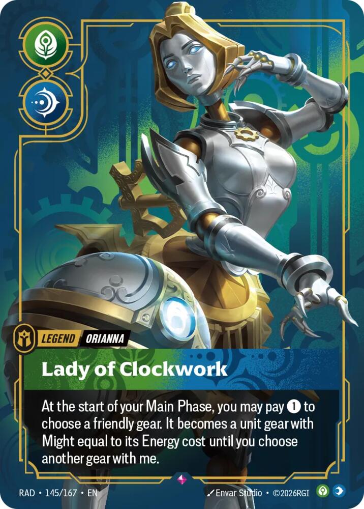 Orianna, Lady of Clockwork 145/167, Radiance, Riftbound card