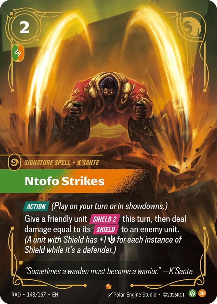 Ntofo Strikes 148/167, Radiance, Riftbound card