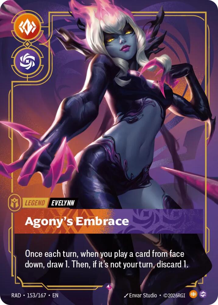 Evelynn, Agony's Embrace 153/167, Radiance, Riftbound card