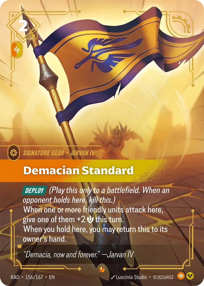 Demacian Standard 156/167, Radiance, Riftbound card
