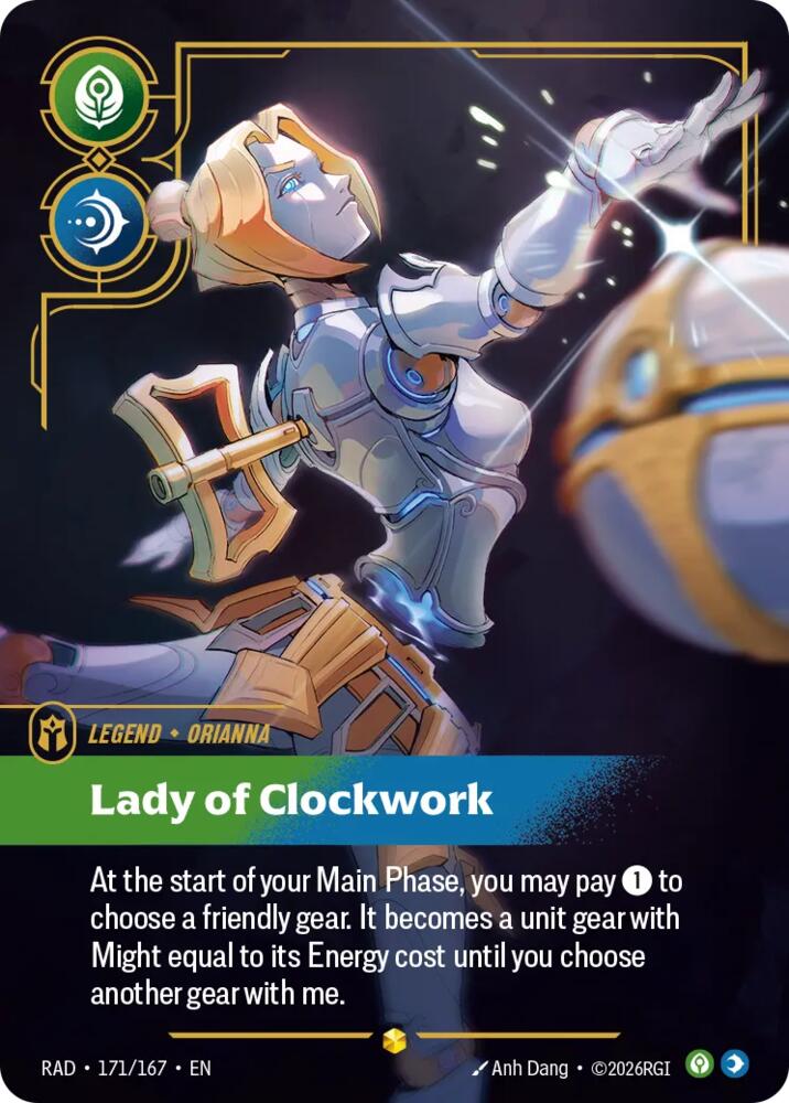 Orianna, Lady of Clockwork (Overnumbered) 171/167, Radiance, Riftbound card