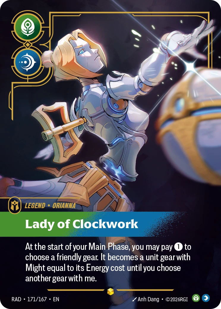 Orianna, Lady of Clockwork (Signature) 171*/167, Radiance, Riftbound card