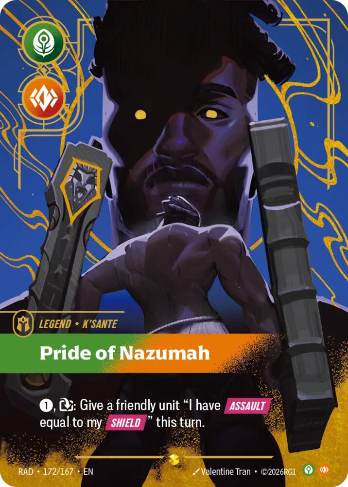 K'Sante, Pride of Nazumah (Overnumbered) 172/167, Radiance, Riftbound card
