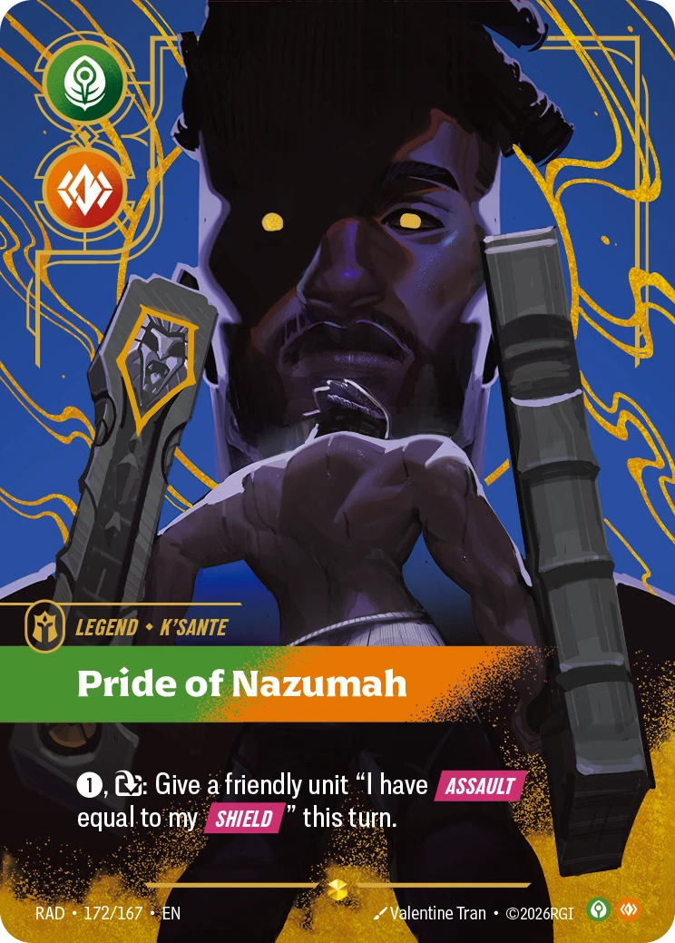 K'Sante, Pride of Nazumah (Signature) 172*/167, Radiance, Riftbound card