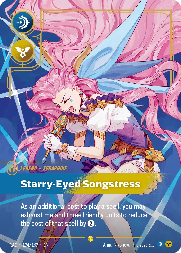 Seraphine, Starry-Eyed Songstress (Signature) 174*/167, Radiance, Riftbound card
