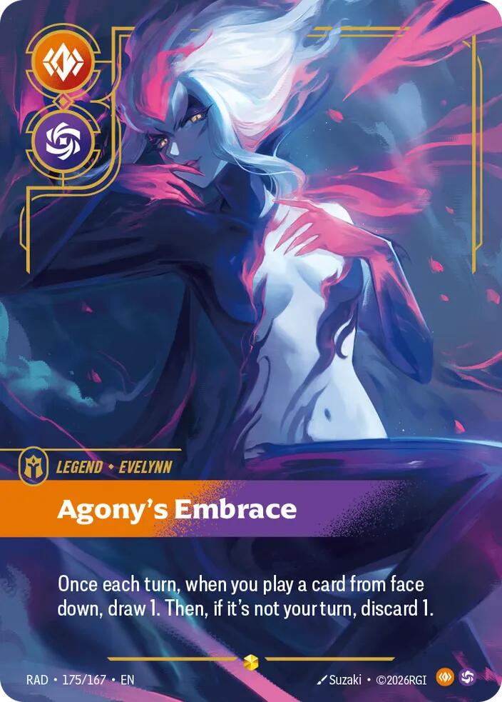 Evelynn, Agony's Embrace (Overnumbered) 175/167, Radiance, Riftbound card