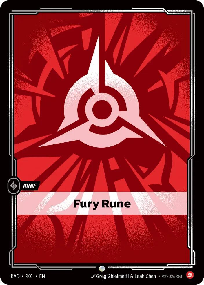 Fury Rune R01, Radiance, Riftbound card