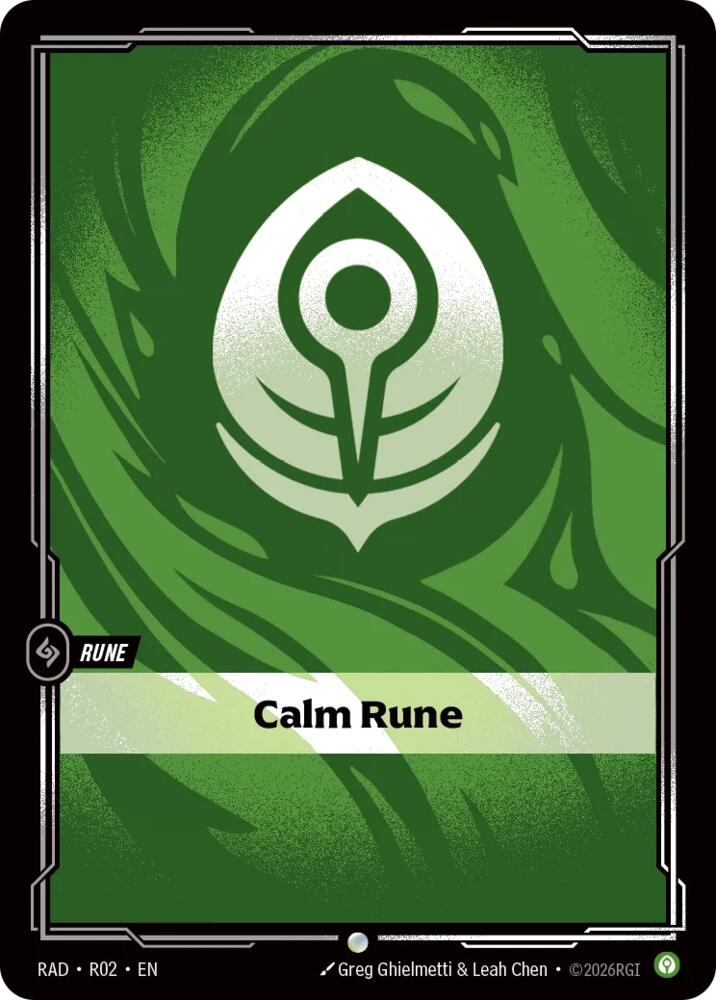 Calm Rune R02, Radiance, Riftbound card